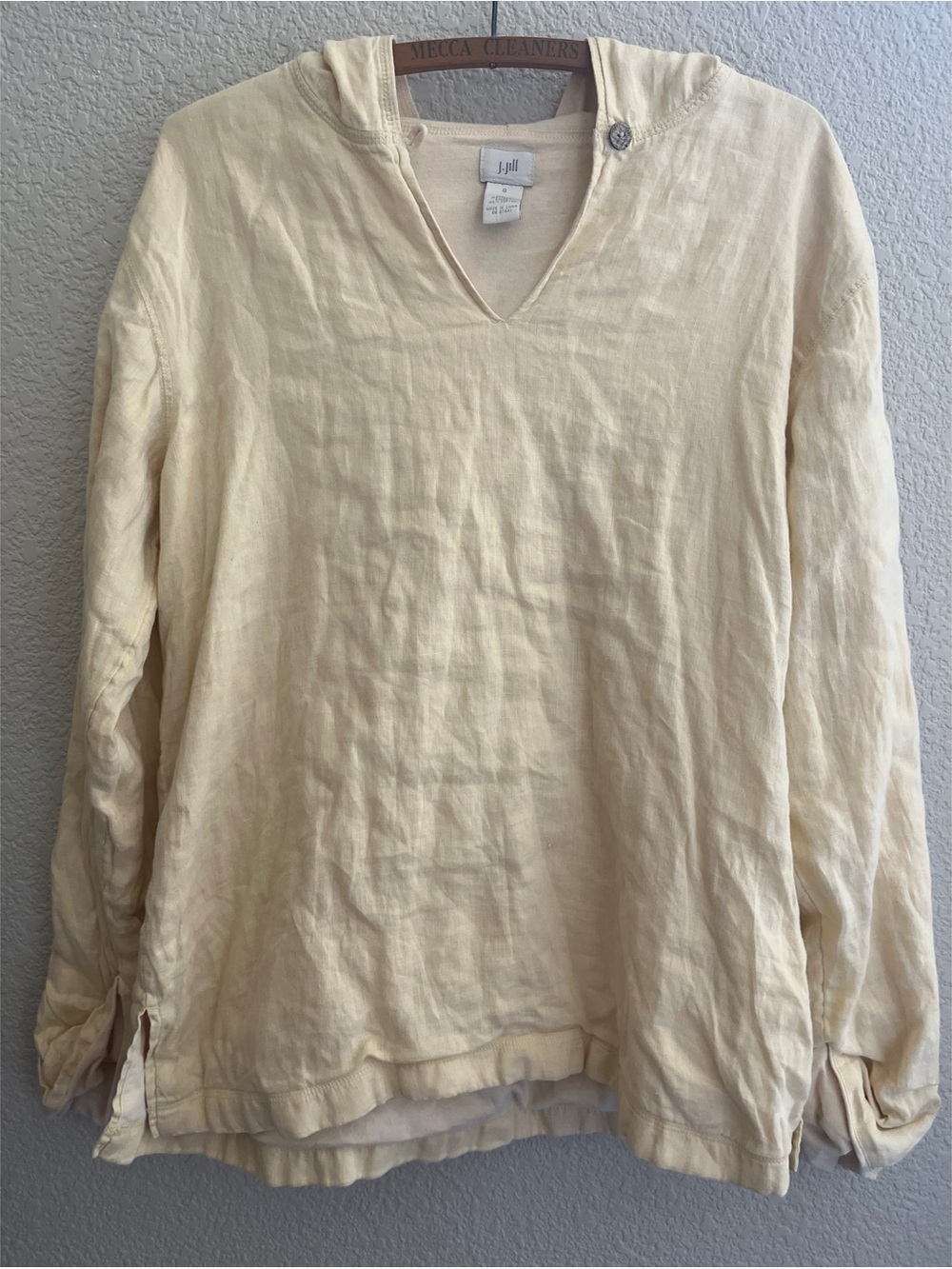 J Jill Yellow Linen Hoodie Women’s Size Small